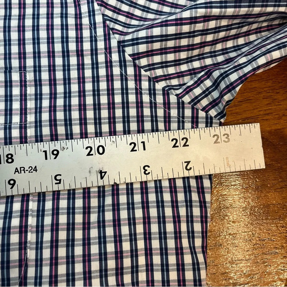 Peter Millar Seaside Finish Navy Pink Button Down shirt size medium 100% cotton - Picture 5 of 7
